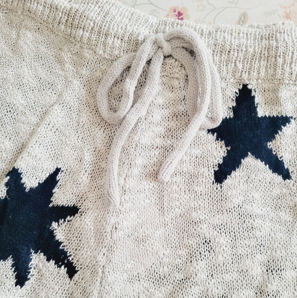 NWT Star Print Knit Sweater Drawstring Shorts - Picture 7 of 10